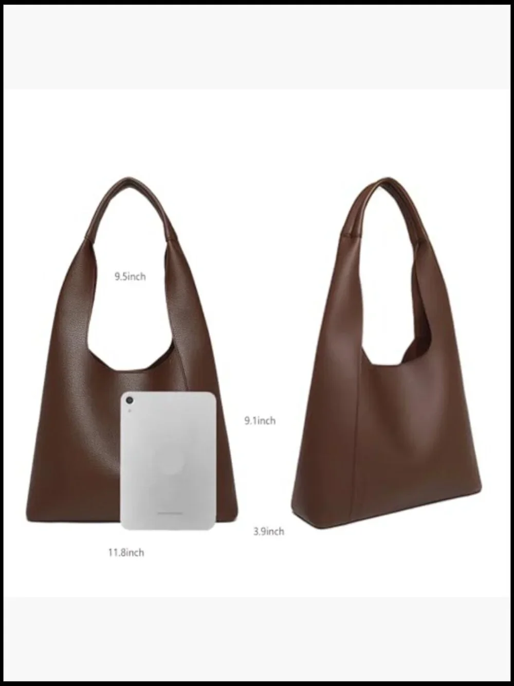 Slouchy Hobo Bag Soft Vegan Leather Large Tote Shoulder Purse Set of 2